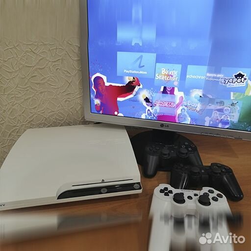 Sony PlayStation 3 white slim прошитая пс3 белая