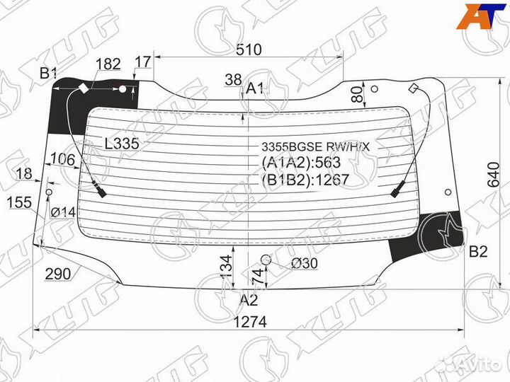 Стекло заднее Fiat Stilo