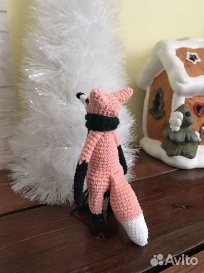 Интерьерная игрушка «Лисенок в шарфике»