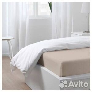 Простыня IKEA Nattjasmin 240x260 см, светло-бежевы