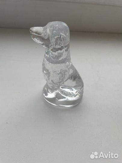 Статуэтка собака стекло СССР