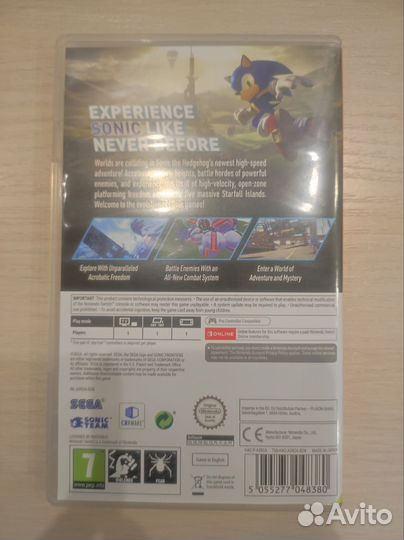 Sonic frontiers для Nintendo switch