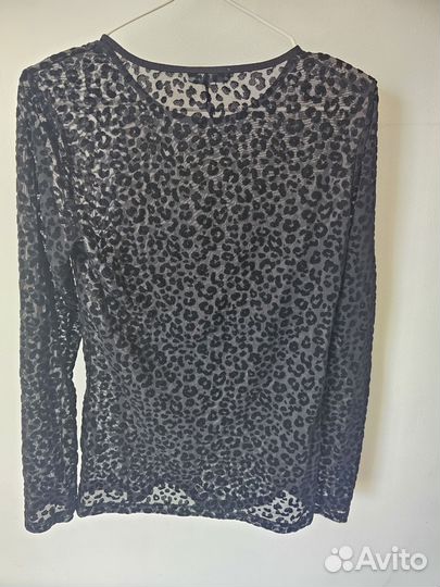 Кофта прозрачная с бархатным принятом 46