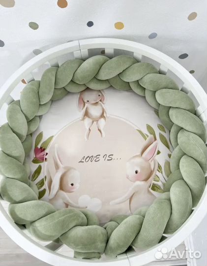 Бортик косичка на кроватку