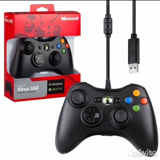 Геймпад xbox 360 проводной беспроводной