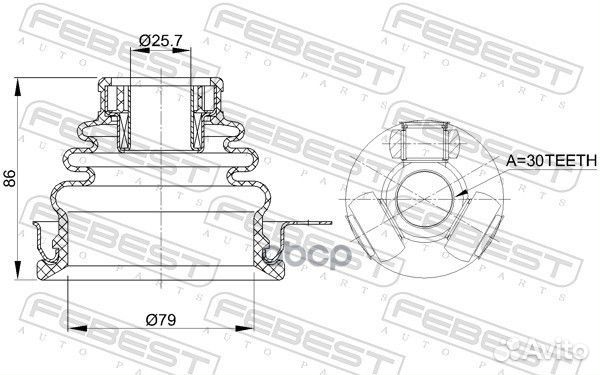 Шрус внутренний Renault Logan 05- 2411-loglh Fe