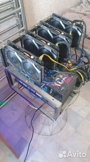 Риг майнинг ферма Radeon RX5500XT 8gb 4 шт