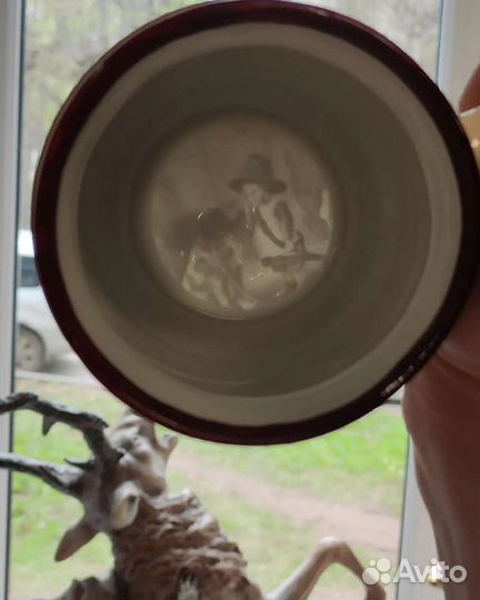 Немецкая пивная кружка, с картиной на донце