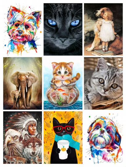 Алмазная мозаика набор 30*40 квадратные стразы