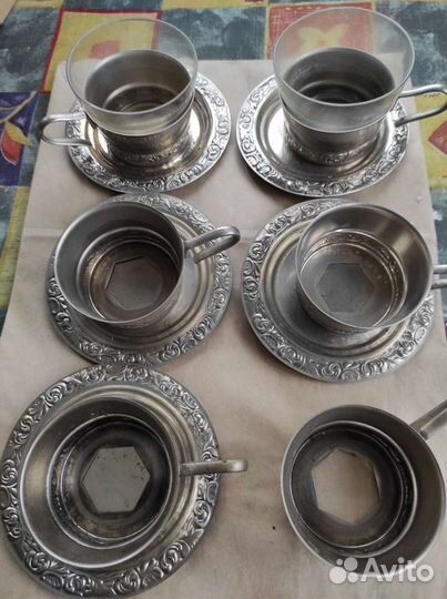 Сервиз. Сувенирный набор для кофе. Мельхиор