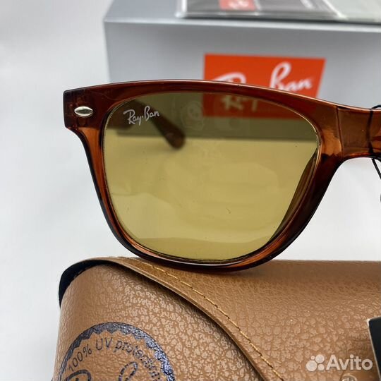 Очки ray ban wayfarer 2140 коричневые стекло