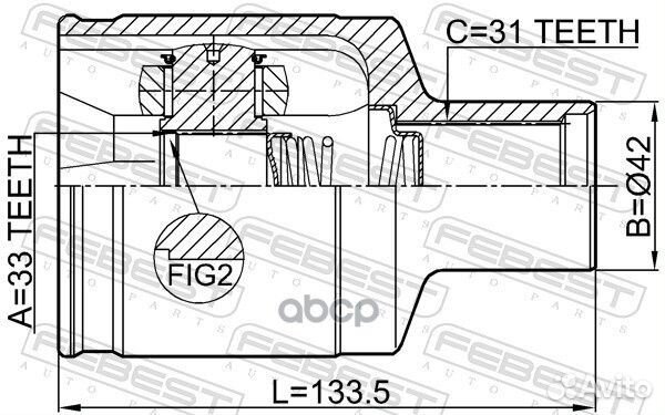 ШРУС внутренний правый 33X35.7X31 nissan terran