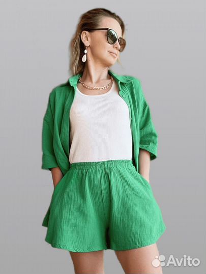 Костюм женский шорты рубашка