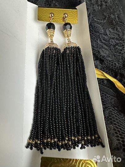 Серьги кисти из бисера