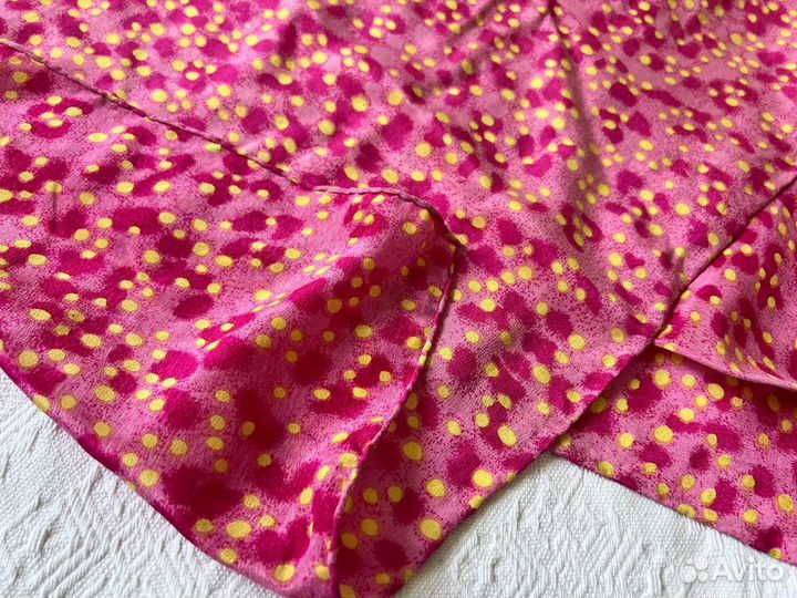 Шарф шелковый розовый