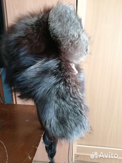 Шапка ушанка из чернобурки универсальная р. 54-60