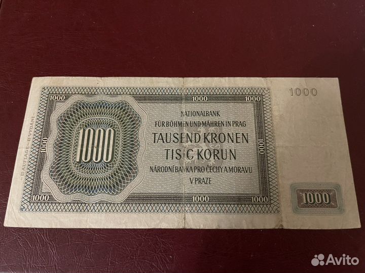 Чехия и Моравия 1000 крон 1942 год