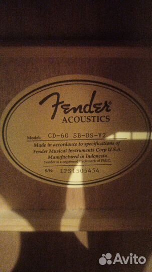 Акустическая гитара fender cd 60