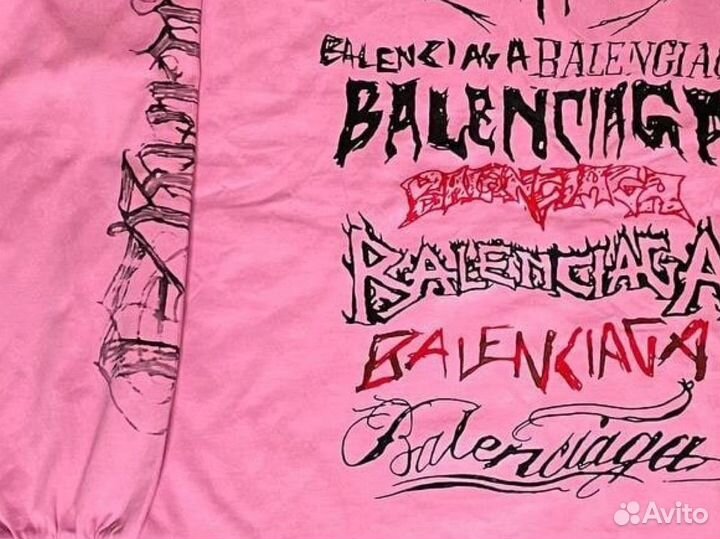 Лонгслив balenciaga diy metal розовый