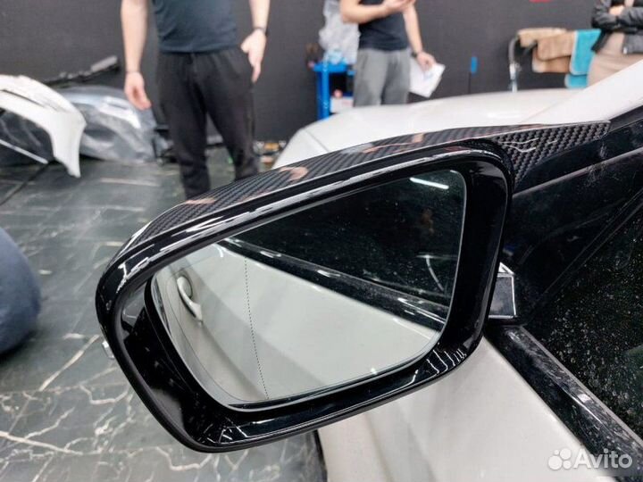 Крышки на зеркала стиль М5 F90 на BMW g30 Карбон