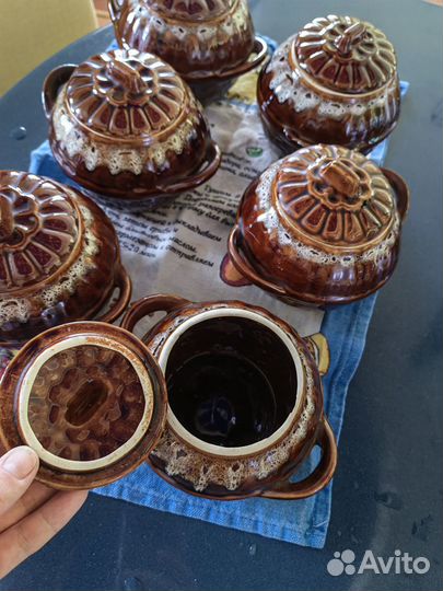 Керамические горшки для запекания 6 шт