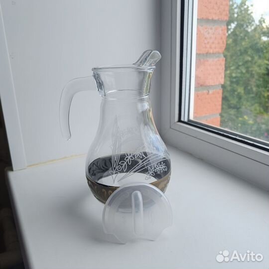 Кувшин стекло СССР гусь хрустальный