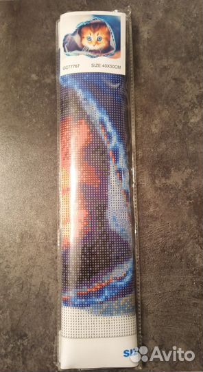 Алмазная мозаика Котенок в рукаве 40*50 см