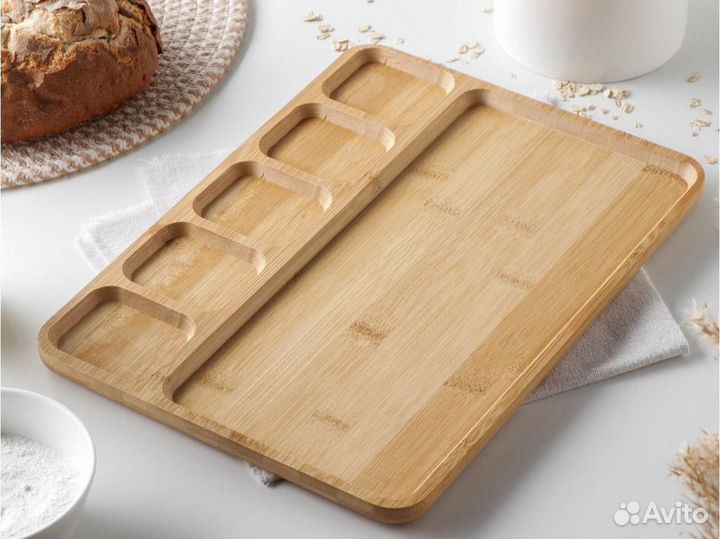 Менажница деревянная, блюдо для подачи