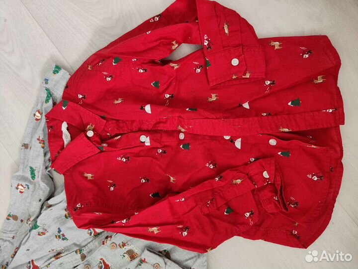 Рубашки новогодние на мальчика 104