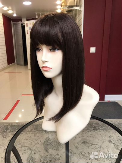 Натуральный парик с имитацией кожи головы на шёлке