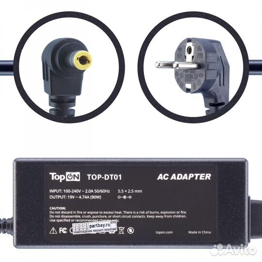 Блок питания для ноутбука Asus A53Z 19V 4.74A 5.5x