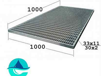 Решетка стальная придверная 1000х1000 33х11 30/2