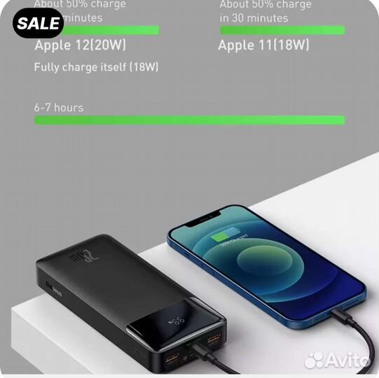 Повербанк Baseus 30000mAh, 20W, новый, чёрный