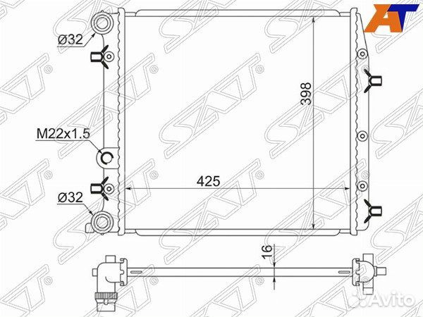 Радиатор seat cordoba 03-09, seat ibiza 01-08, sko
