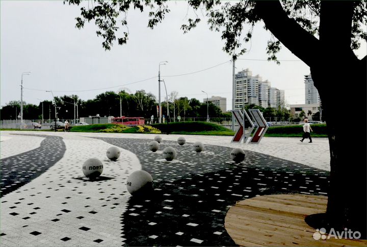 Тротуарная плитка антик Мрамор Белый