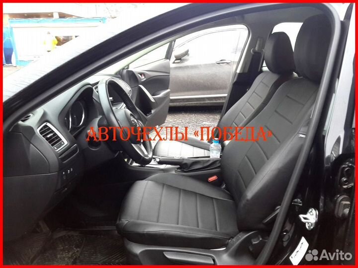 Чехлы Mazda 6 GJ из экокожи чёрные Классика