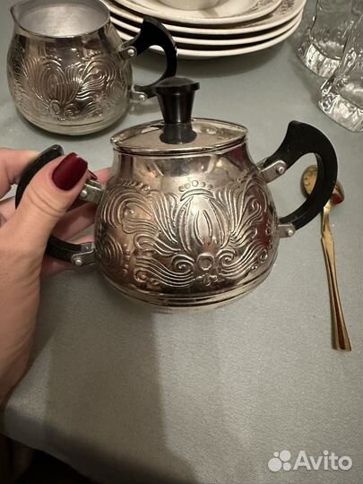 Сливочник и сахарница мельхиор