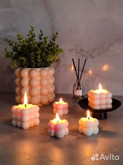 Свечи из оливкового воска / свеча куб