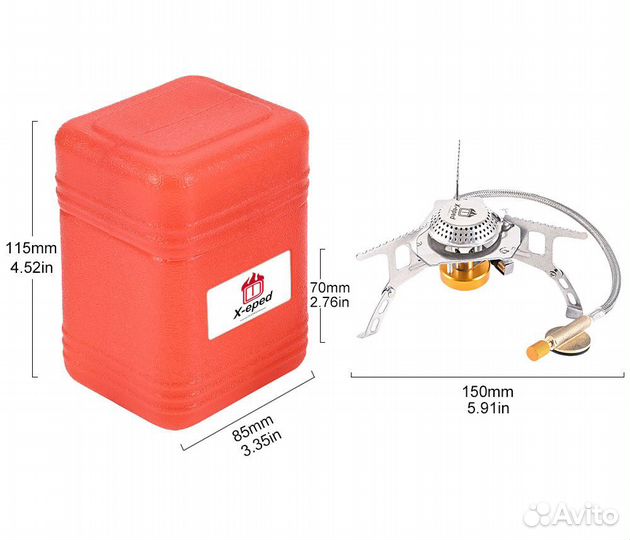 Газовая горелка походная пьезоподжиг