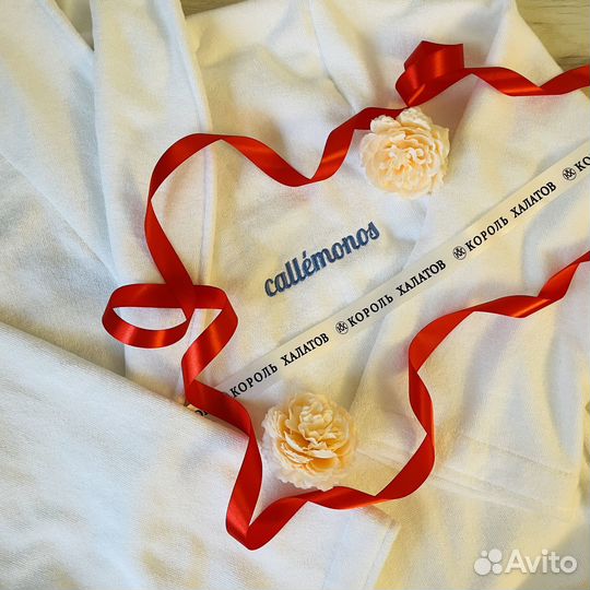 Мужской махровый халат с вышивкой на заказ