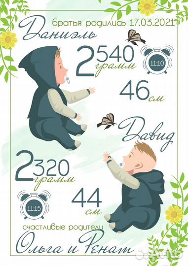 Метрика для новорожденных