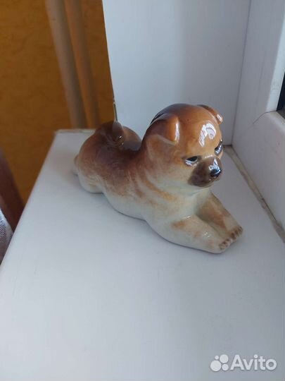 Фарфоровые статуэтка собака лфз