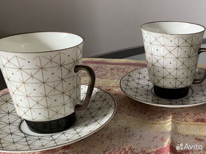 Чашка и блюдце кофейные лфз костяной фарфор
