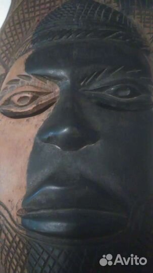 Африканская маска,керамика/дерево