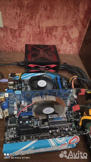 Материнская плата 1156 + проц, память и видеокарта