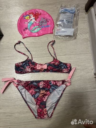 Детский купальник 134-140 и шапочка для плавания