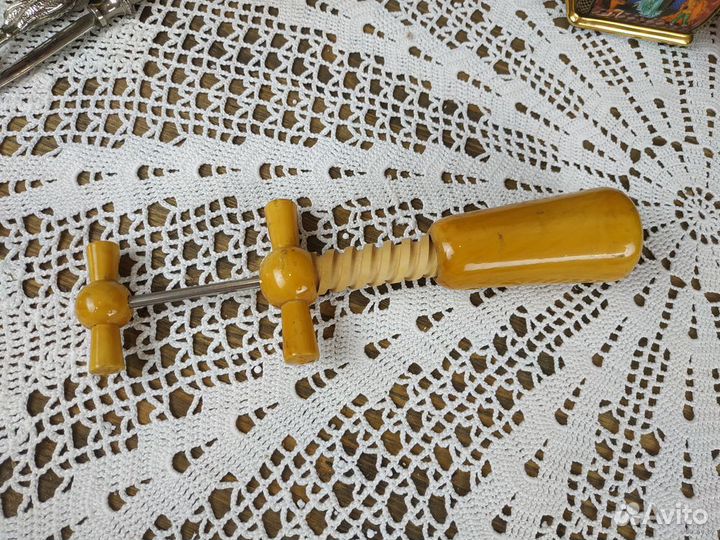 Винтажный деревянный винный штопор ручной работы