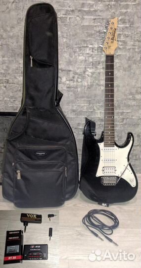 Набор гитариста. Гитара Ibanez GRX40-BKN, VOX AC30