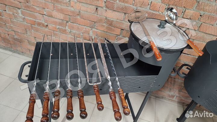 Мангал + казан + шампура + шумовка или половник
