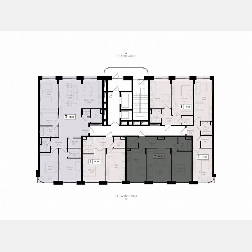 2-к. квартира, 68,1 м², 2/17 эт.